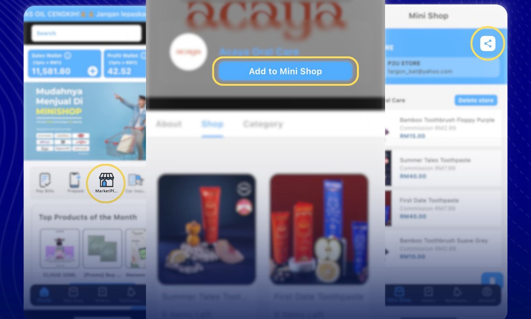 Selling Is So Easy With P2U Mini Shop